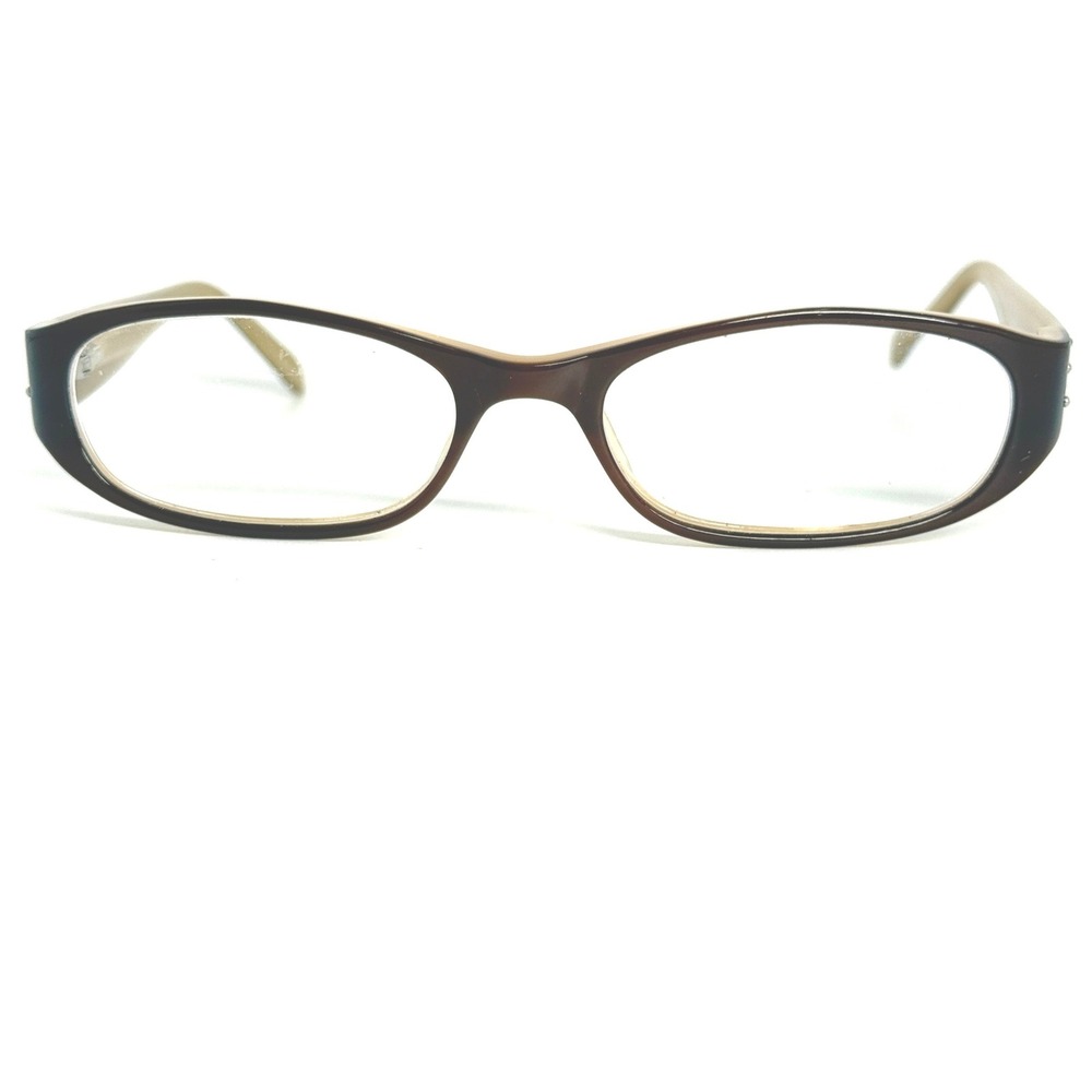 Jill Stuart JS‎ 189A-3 Brown Oval Eyeglasses Frames 50-17-135 Rhinestone Detail